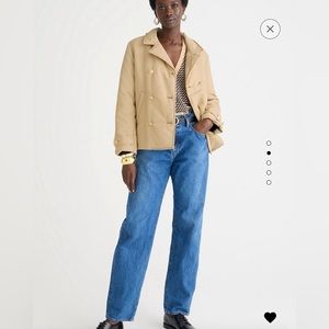 NWT J Crew Peacoat Puffer Jacket in Lightweight Shiny Nylon